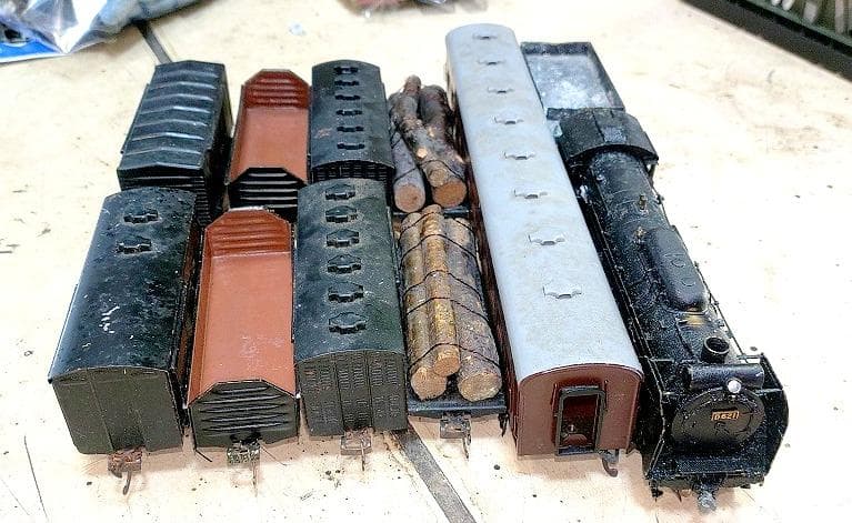 k*n様 HOゲージ　ジャンク　SLセット　鉄道車両模型　1/64サイズのミニカ