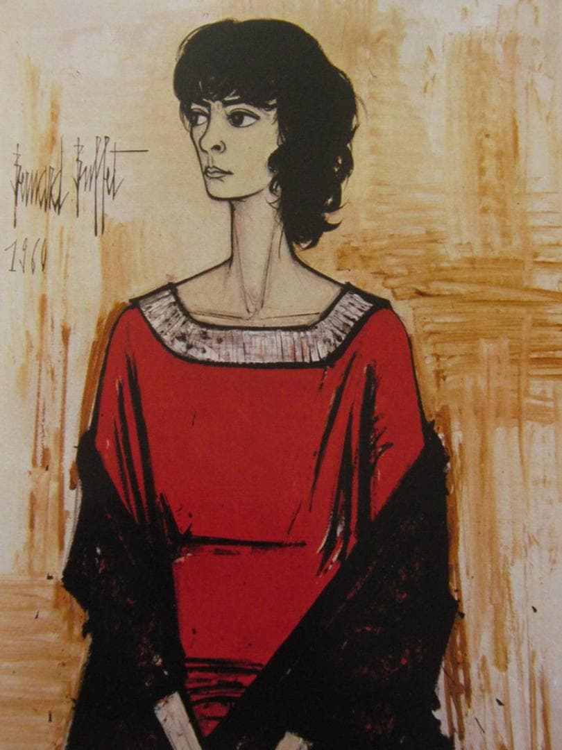 ベルナール・ビュッフェ「Annabel a la robe rouge」