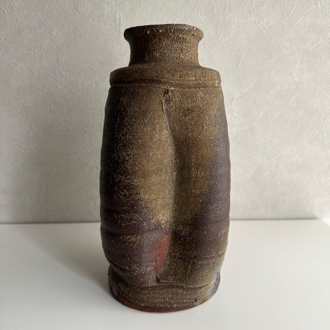高原昌治 備前 花器 旅枕 花入 共箱