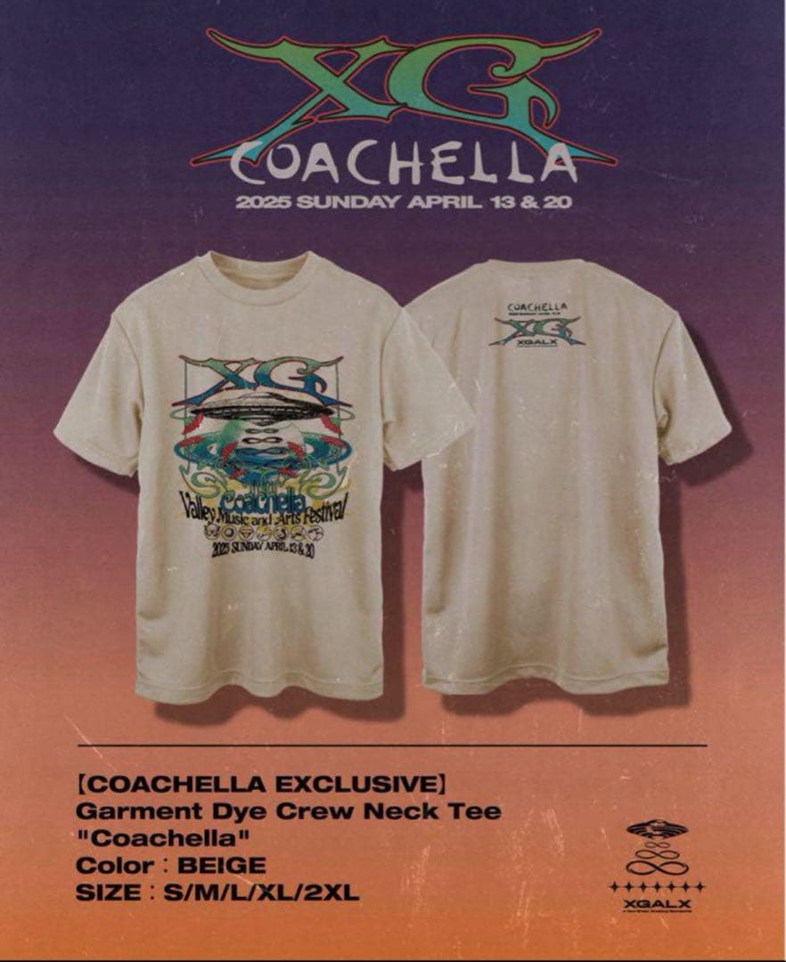 XG Coachellaコーチェラ会場限定 Tシャツ 2XLサイズ