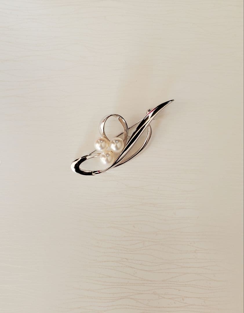 MIKIMOTO ミキモト　真珠　パール　ブローチ 3珠
