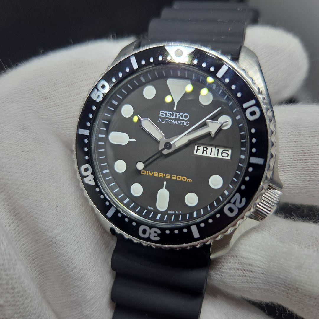 SEIKO SKX007 7S26-0020 ブラックボーイ稼働品　純正ベルト付