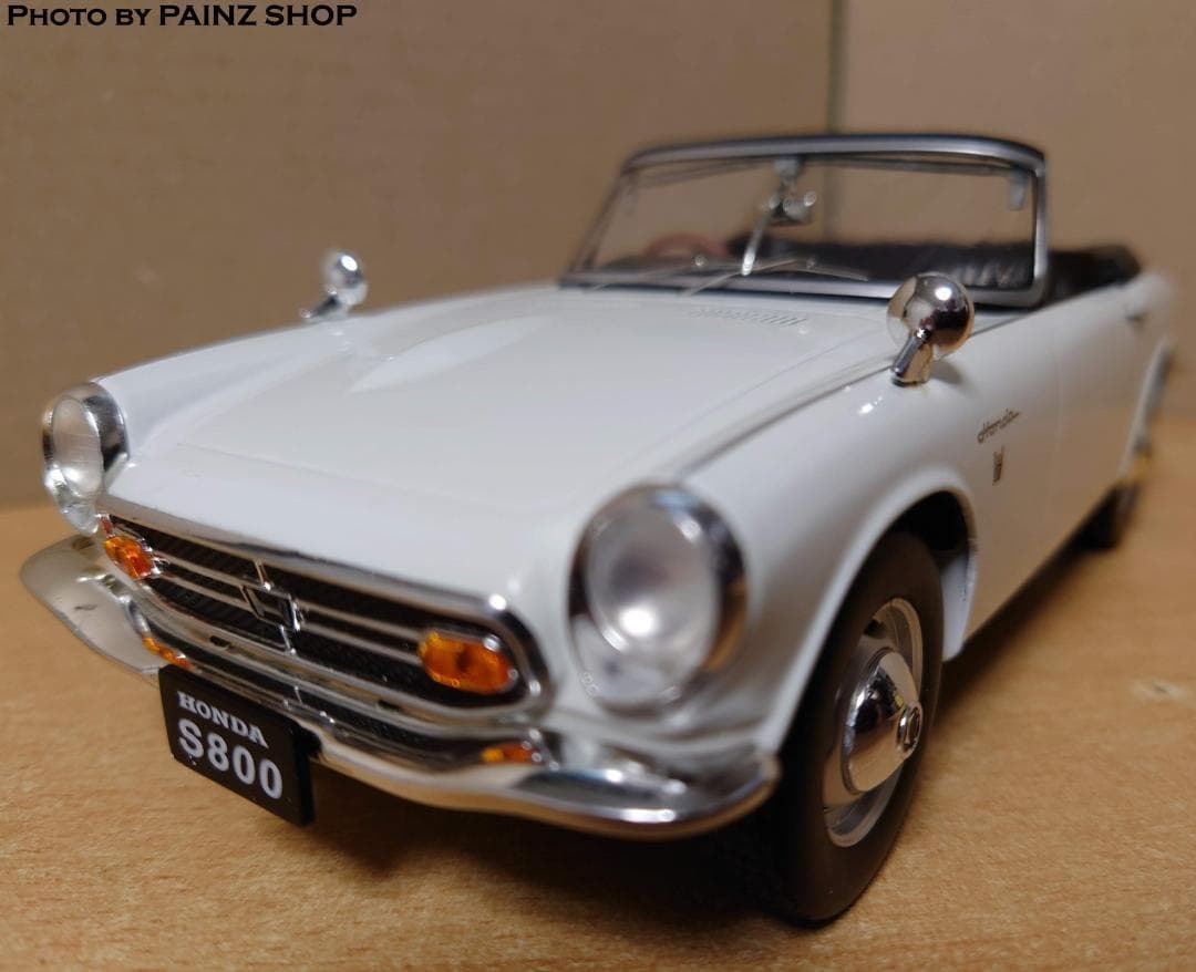 1/18 ホンダS800 ホワイト コンバーチブル ダイキャスト製ミニカー