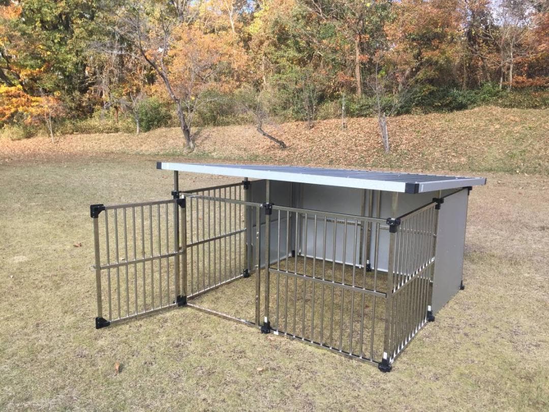 ステンレス製ドッグハウス　DFS-M2　（1坪屋外用犬小屋）　大型犬　床無し