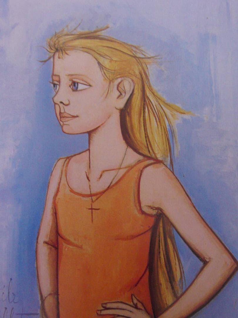 ベルナール・ビュッフェ「Daniele」希少画集の額装画、人気作品