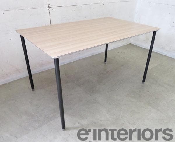 美品■インテリアズ■アルミ×木目/エルム■TEE■ダイニングテーブル■デスク■