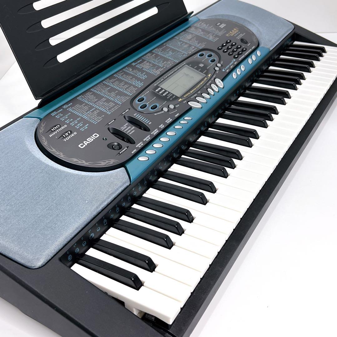 【美品・動作品】 CASIO 光ナビゲーション キーボード LK-70 BL