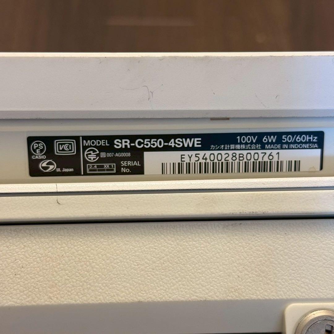 CASIO SR-C550-45WEワンタッチメニュー72種類レジスターホワイト