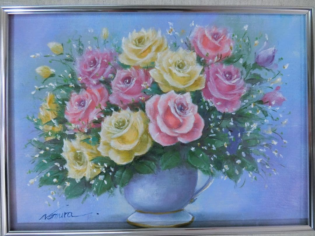 【ART】野村正昭真筆(薔薇)4号