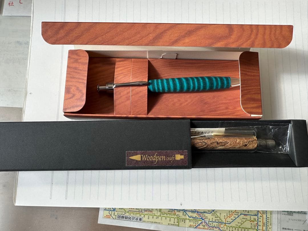 【まく】　工房楔ペンシル　Wood pen craft ボールペンセット