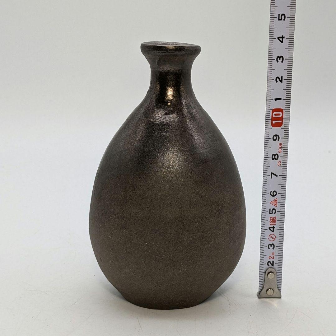 岡山県重要無形文化財 山本出 備前焼 銀彩徳利A 酒器 花器 一輪挿し花瓶 花入