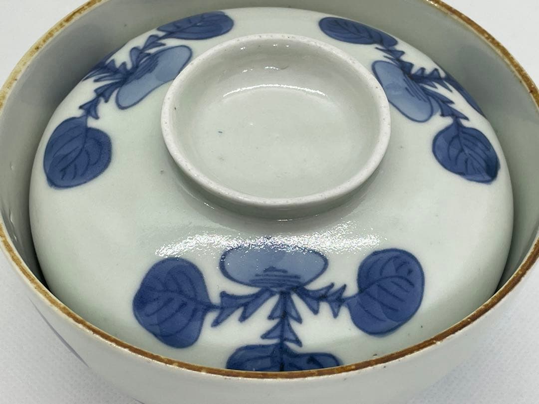 【和食器】古伊万里　蕪染付蓋茶碗　飯茶碗
