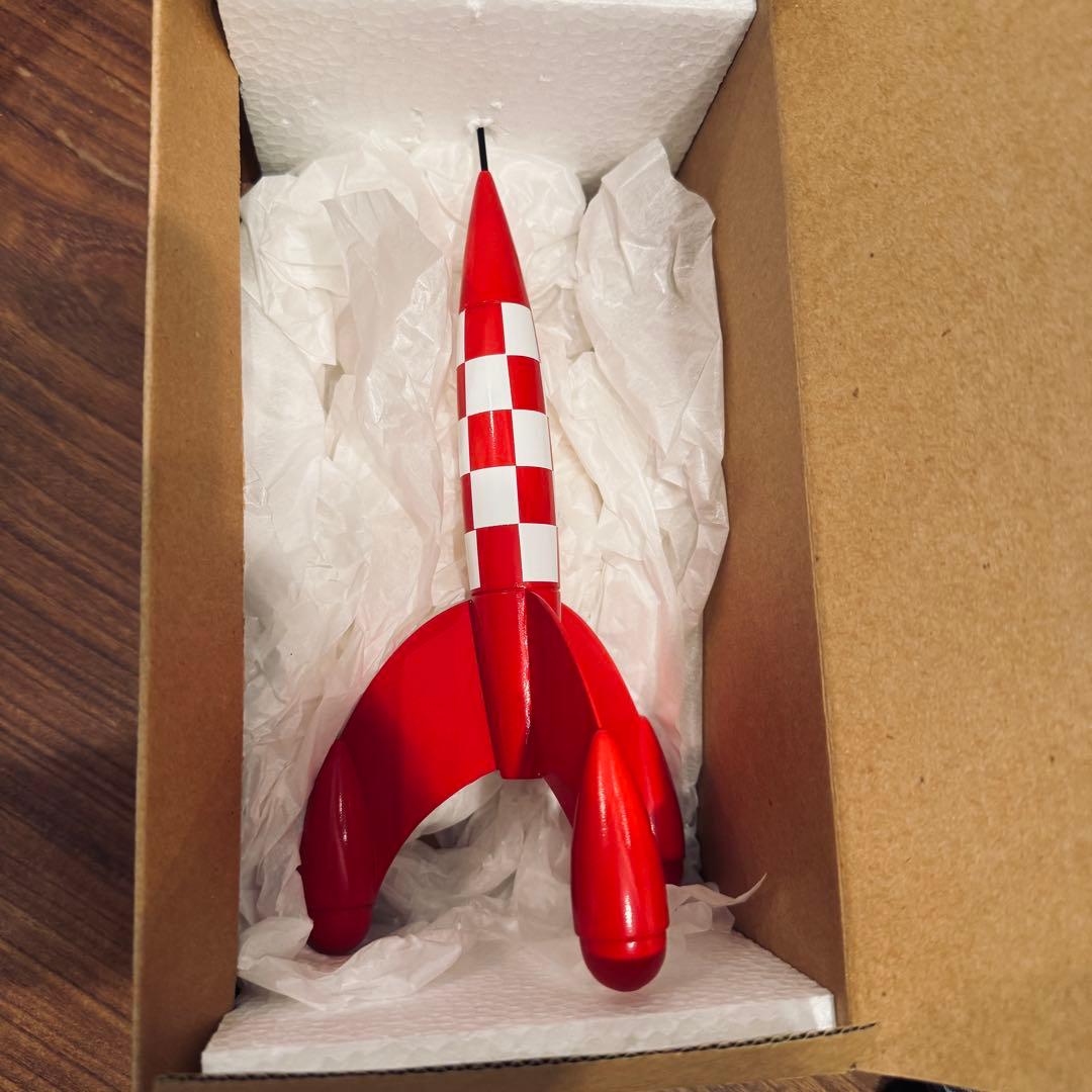 【新品】タンタンの冒険 TINTIN ロケット 22cm 希少 木製