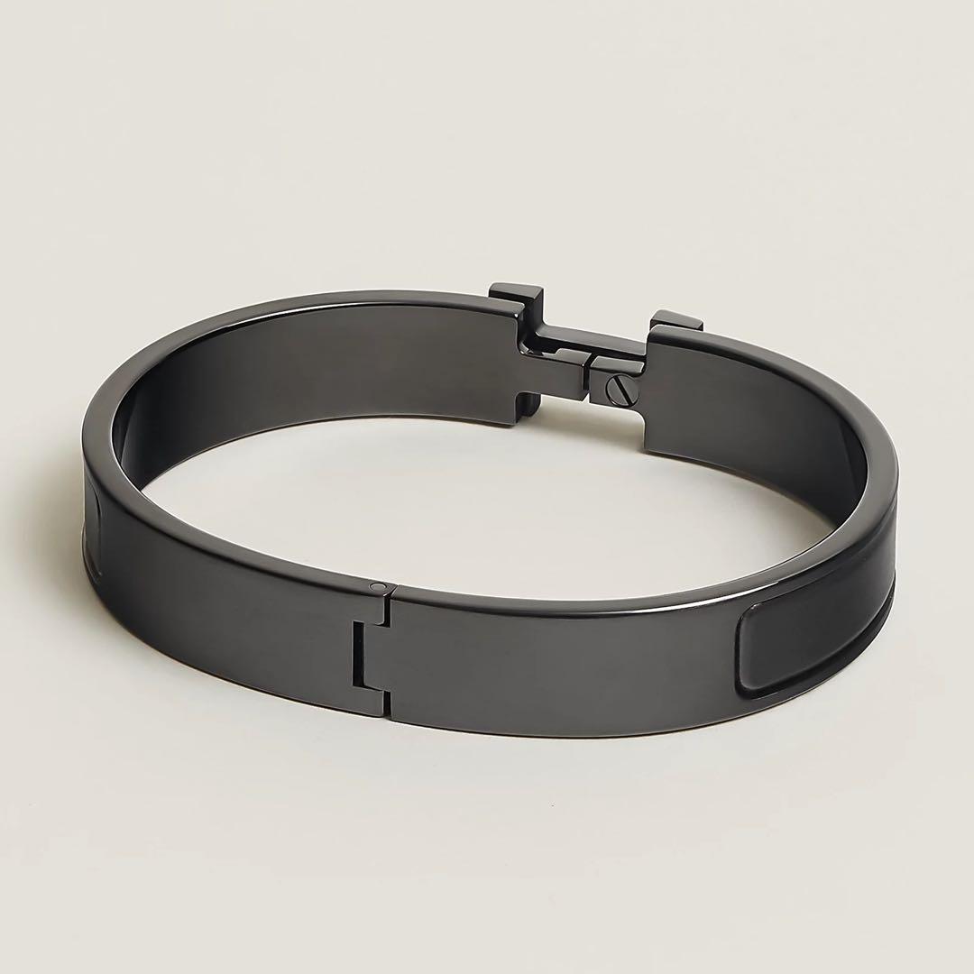HERMES エルメス エナメルブレスレット クリックHH ソー・ブラック T4
