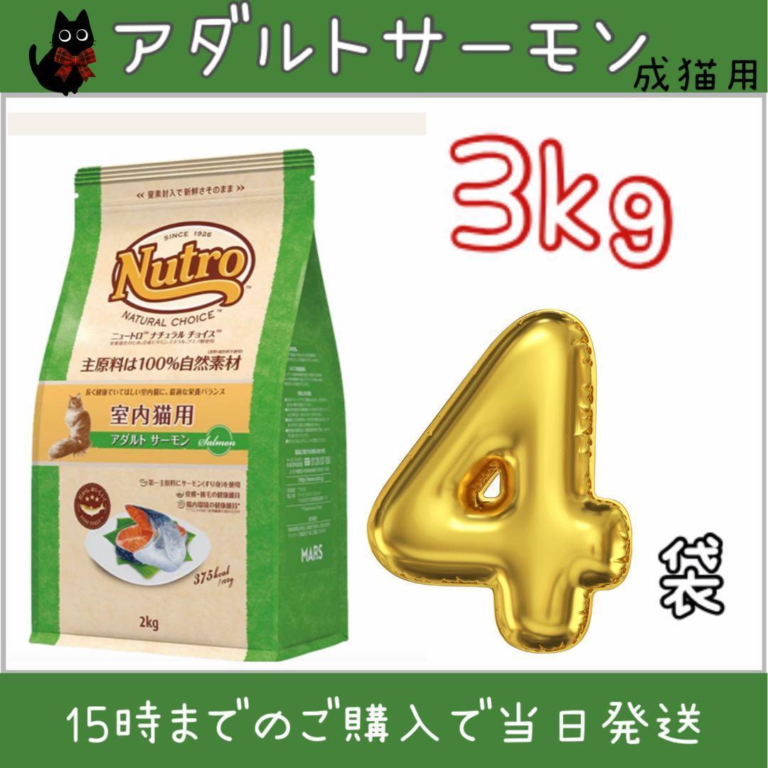 セール！ニュートロ　アダルトサーモン　プロ用 ドライフード 3kg×4袋