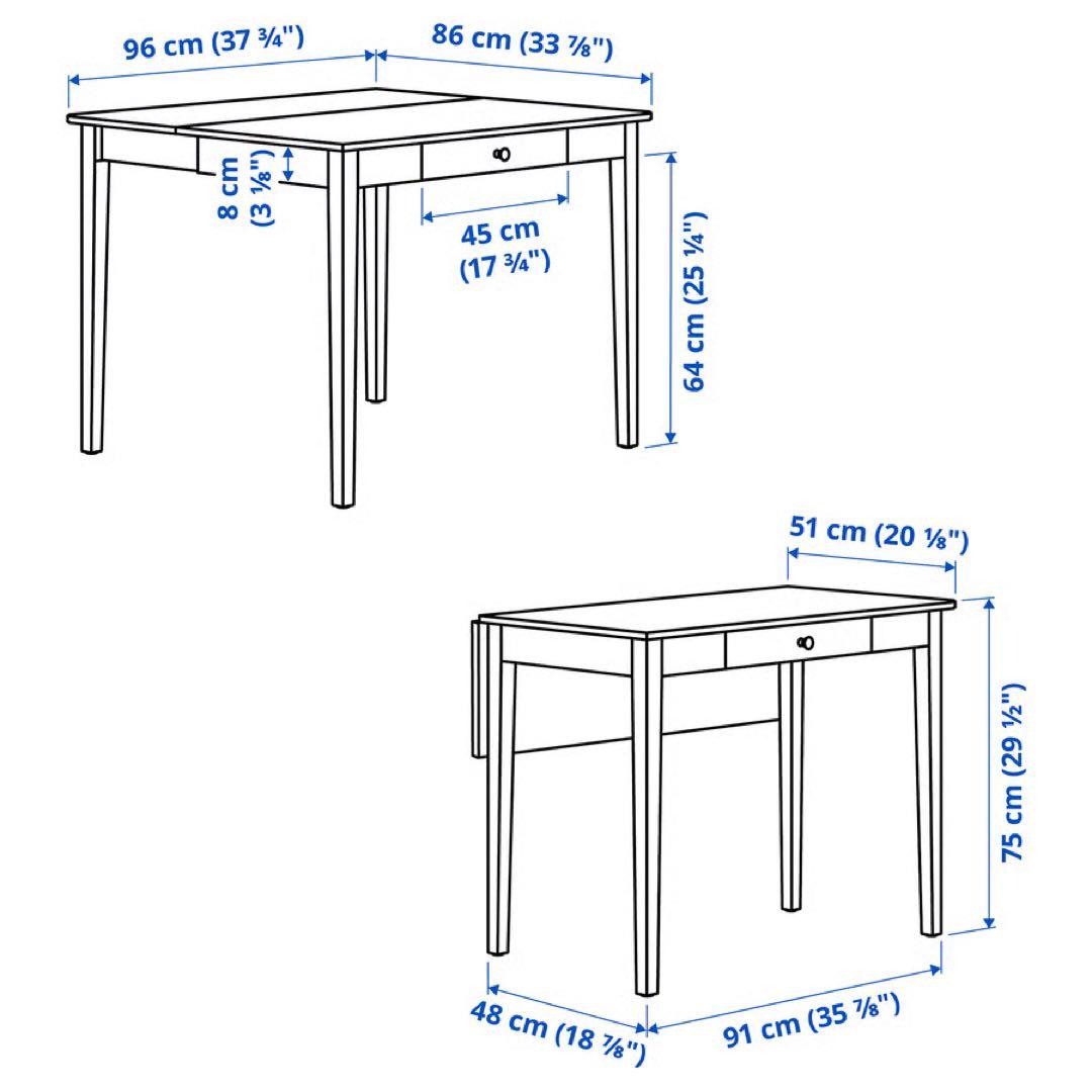 【極美品】IKEA IDANÄS イダネス　ドロップリーフテーブル