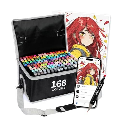 イラストマーカー 168色170本 カラーペン セット 無料APP付き ☆★☆彡