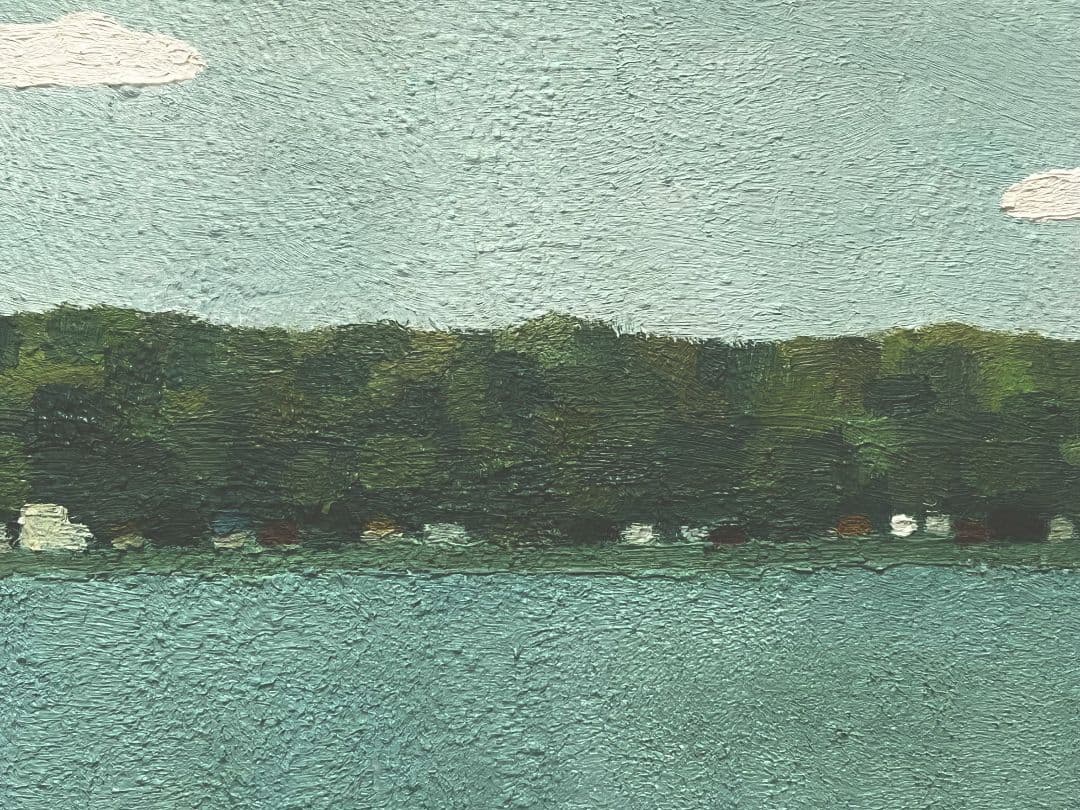 油彩画　湖畔