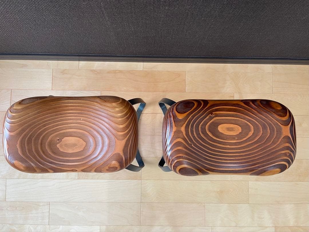 尾形欣一　BEAN STOOL 木製スツール 2脚セット
