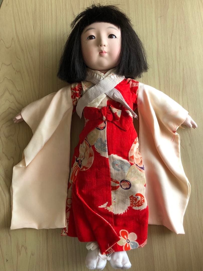市松人形 約40cm+衣装+立て台