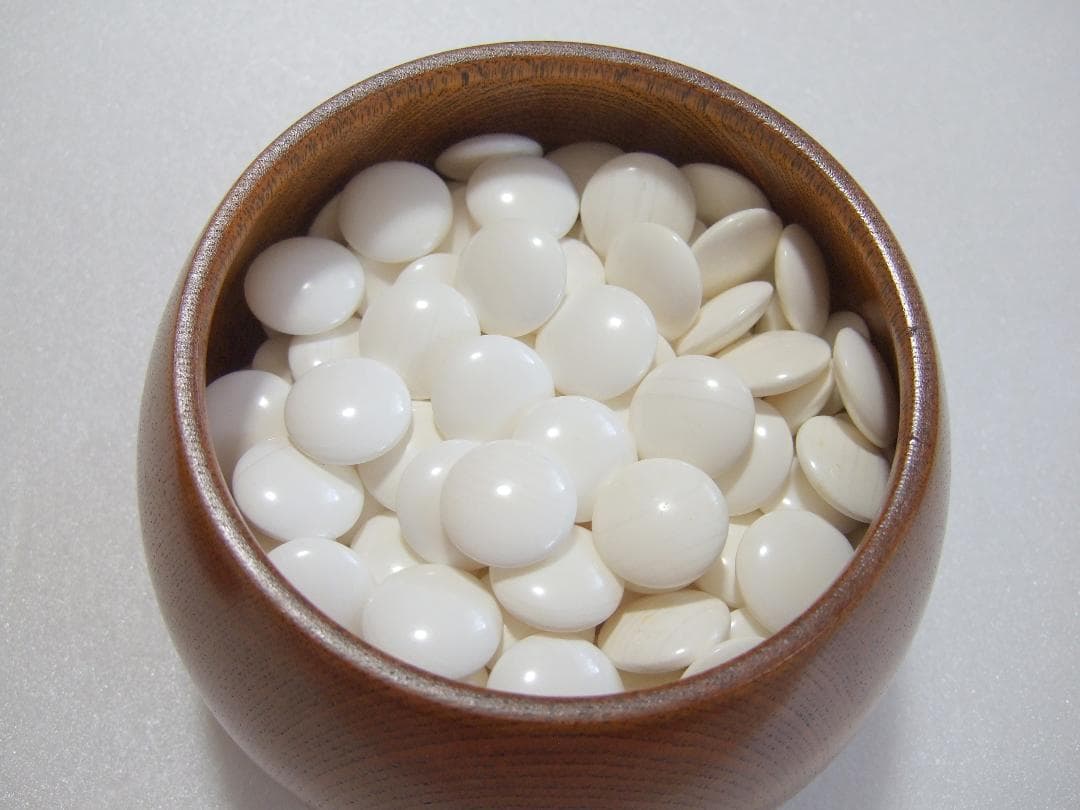 蛤碁石 那智黒石 30号碁石 白184個 黒182個 碁筍 / 囲碁