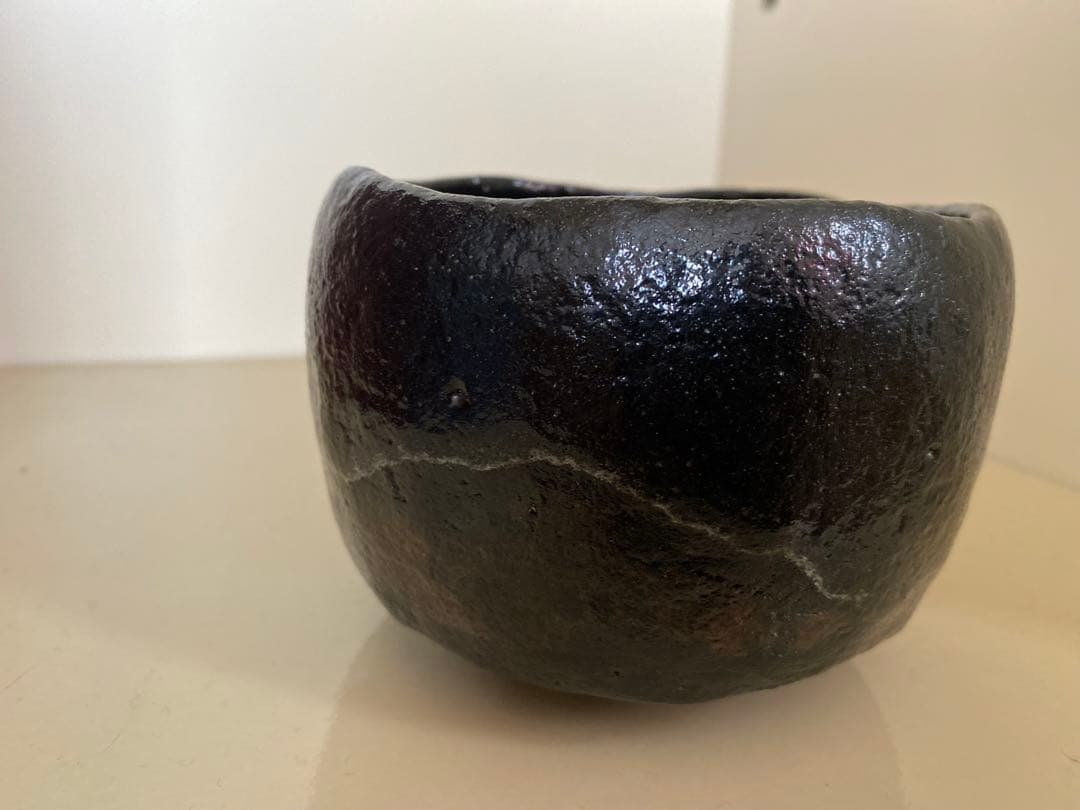 村田陶隠　造　別作　黒楽　茶碗　共箱　茶道具