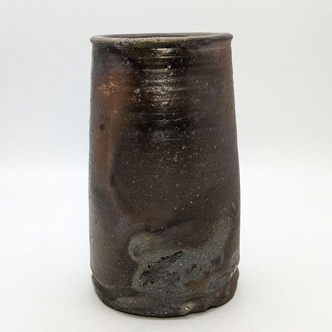西川政美 備前焼 花入 政彦識箱 花器 花瓶 フラワーベース 華道具 花生 置物