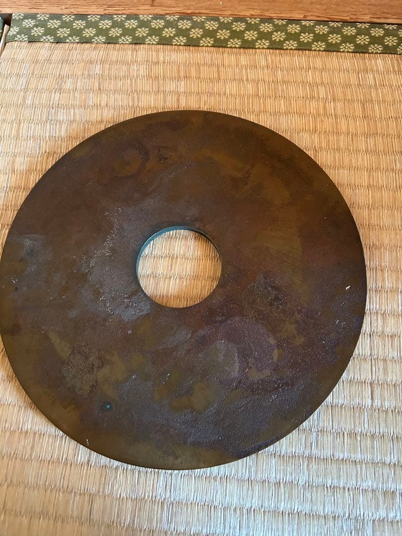 希少品【真鍮（黄銅）製5円玉置物大きな五円玉直径約 23cm】五円玉 御縁 置物