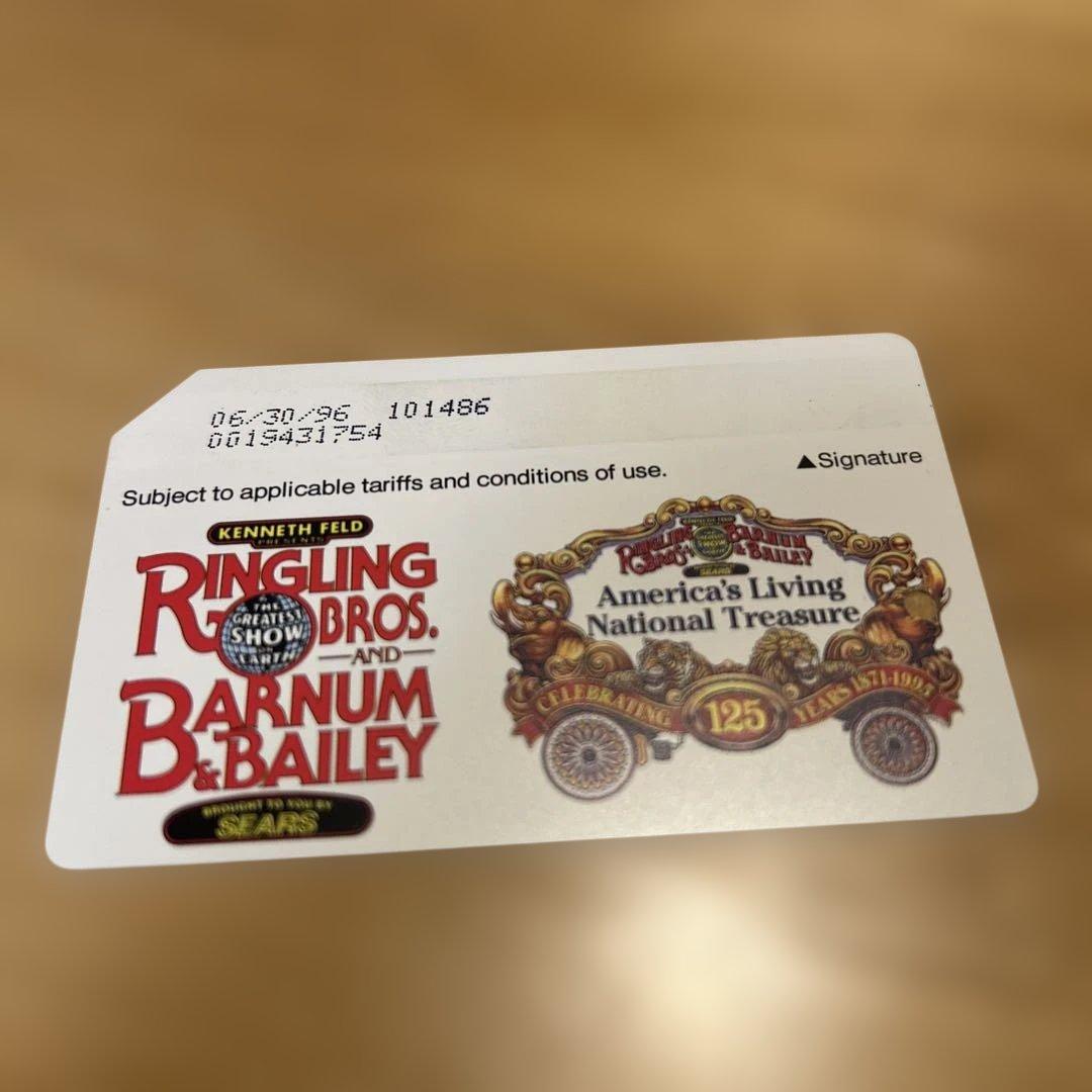 使用済ニューヨーク地下鉄メトロカードRingling Bros広告 1990年代