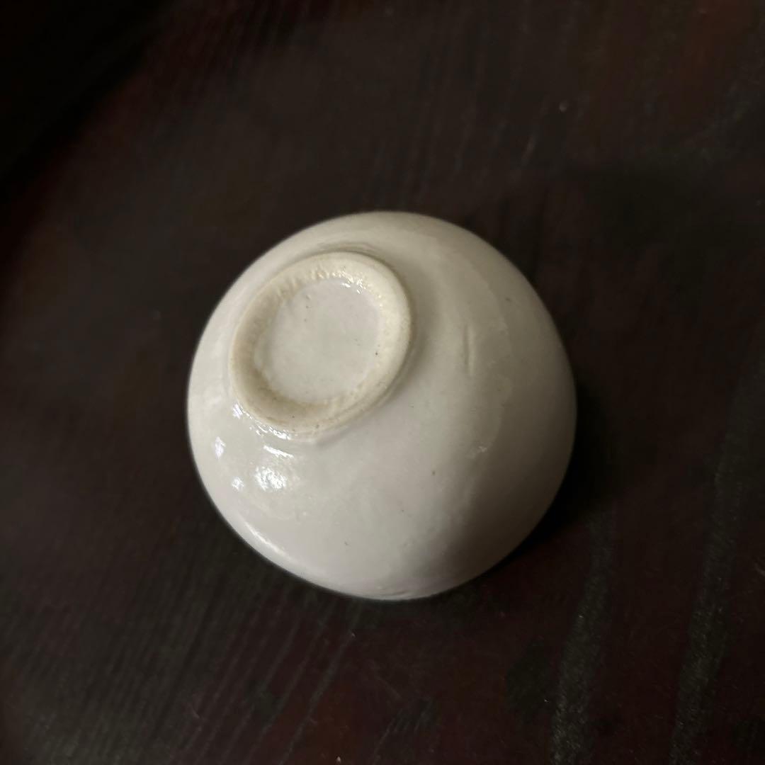 李朝　日帝時代　白磁ぐい呑み　筒盃　骨董　アンティーク　秦秀雄　白洲正子