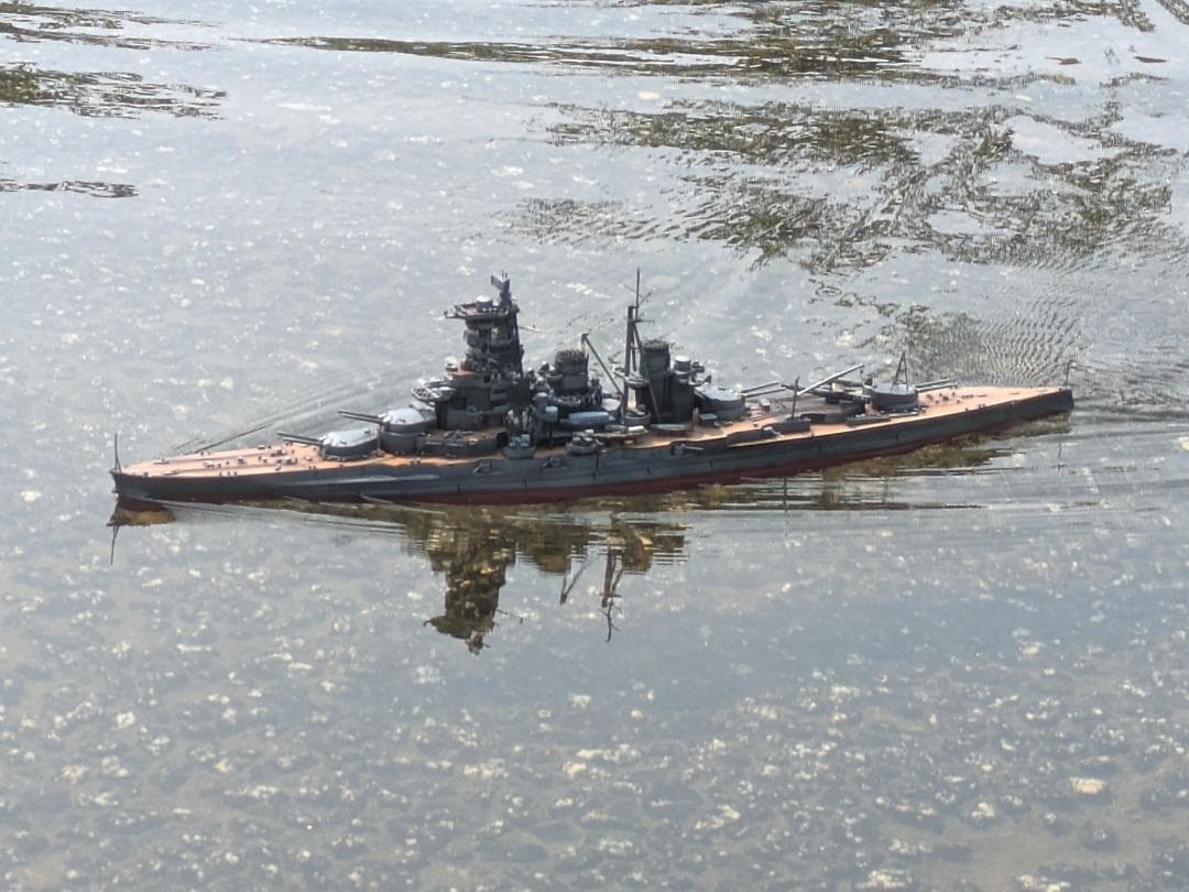 フジミ製・高速戦艦榛名1/350　RC改（防水アンプ、プロポ、受信機付属）