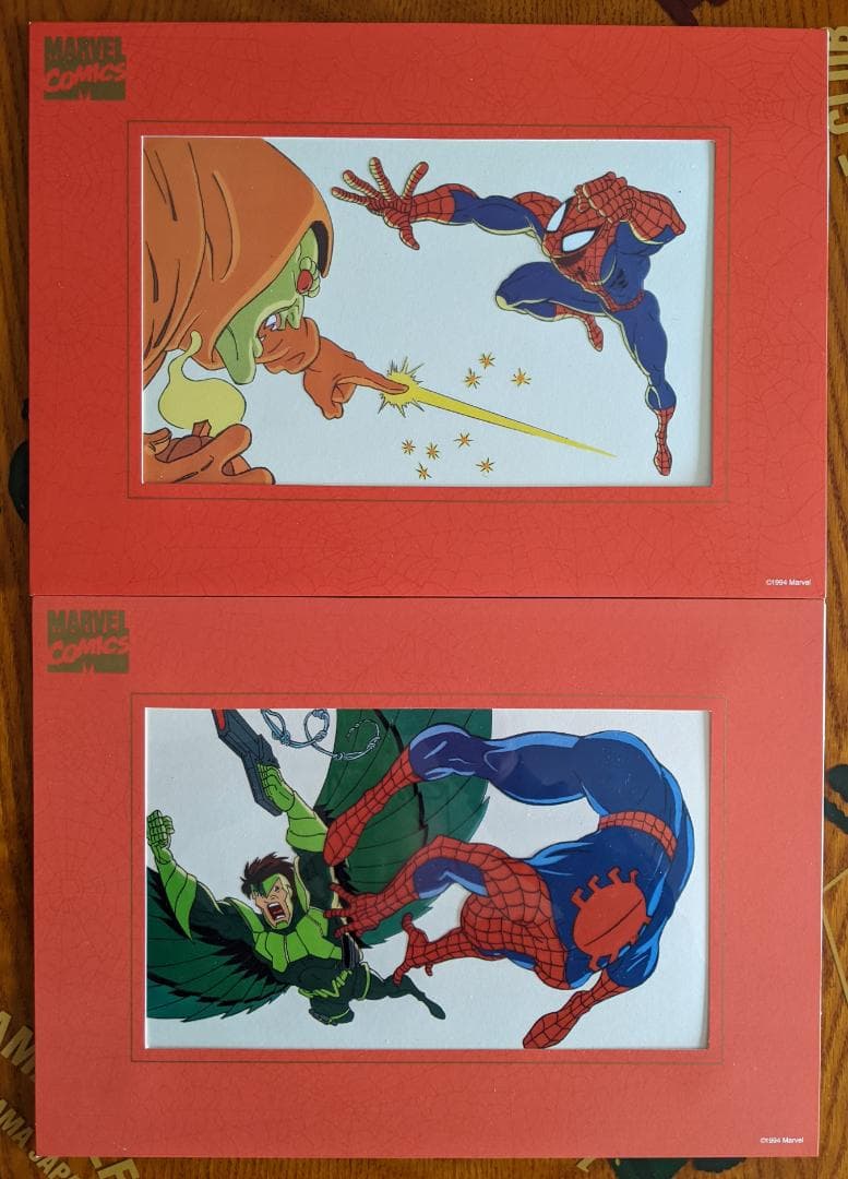 スパイダーマン　セル画　スタン・リーサイン入り2枚+4枚