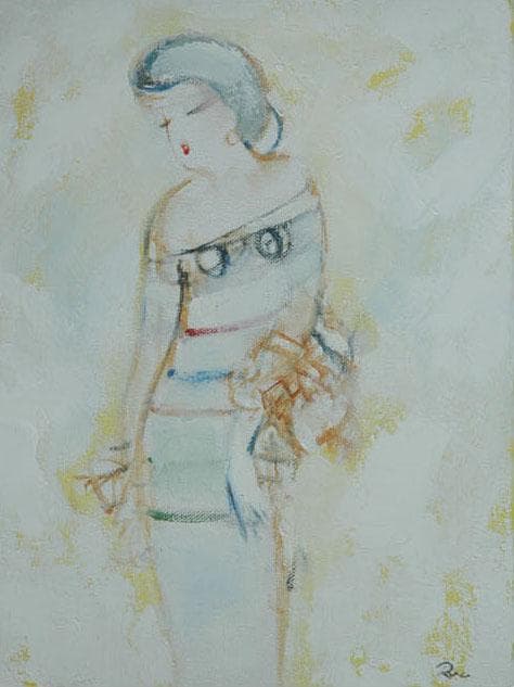 油絵 菅家令子 絵 絵画 インテリア F3-020311 人物 女性像