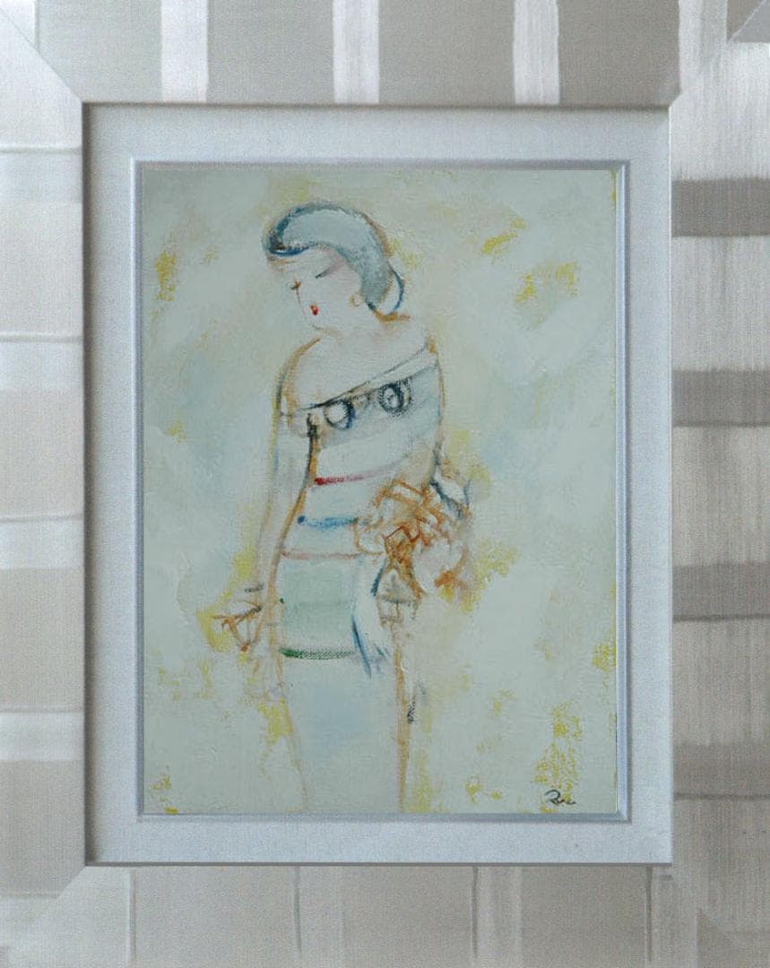油絵 菅家令子 絵 絵画 インテリア F3-020311 人物 女性像
