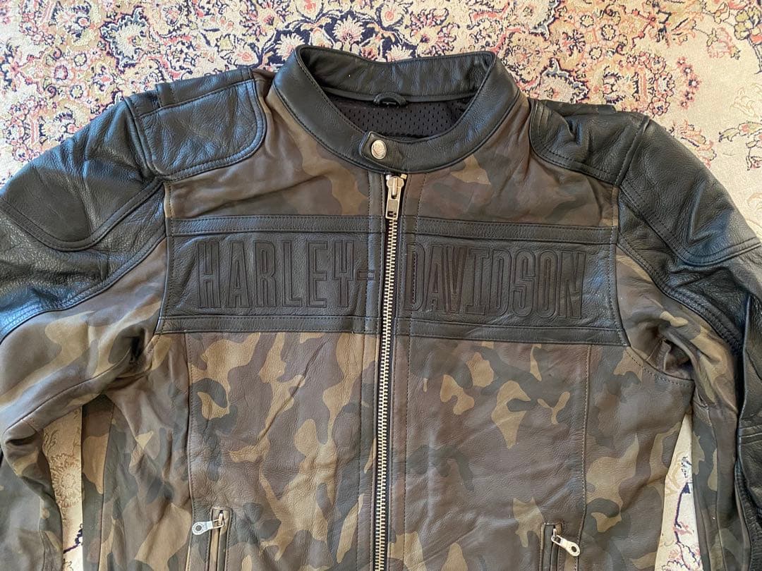 新品未使用HARLEY-DAVIDSON ブラックレザーロゴジャケット 在庫限り