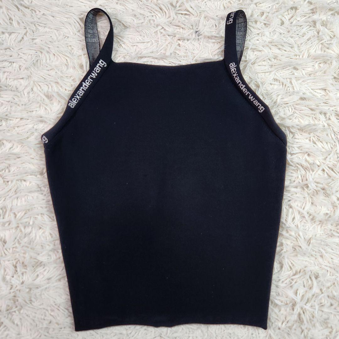 美品 Alexander Wangストレッチ ニット ロゴ ブラトップ