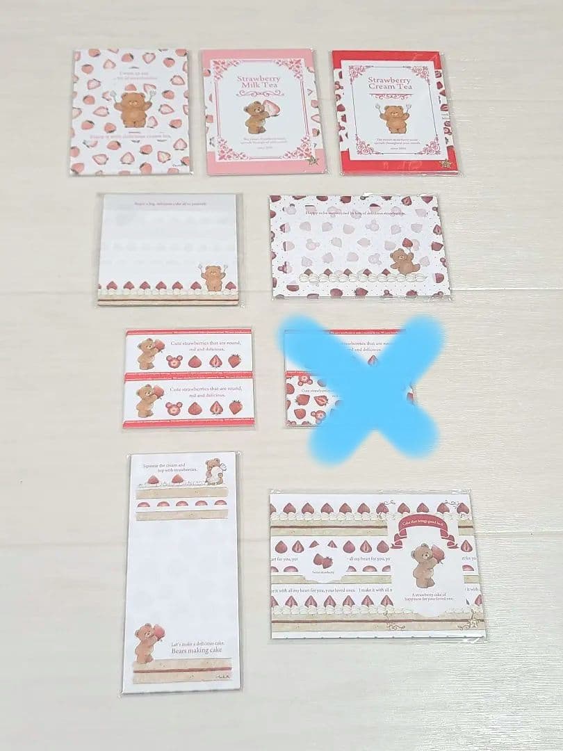 国内作家　メモ帳　セット　くま デザインペーパー　cream tea　紙もの