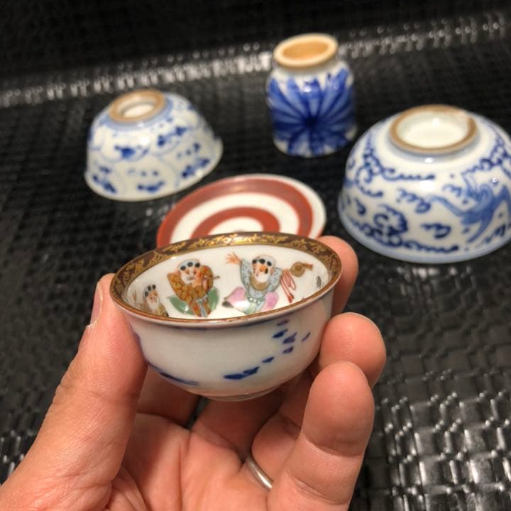 古い雰囲気のある伊万里焼、九谷焼など5点セット作ってみました。茶道具、お猪口
