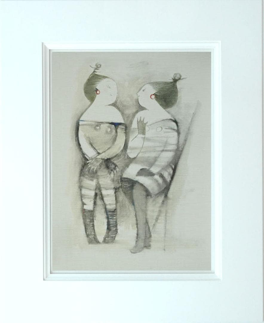 油絵 菅家令子 絵 絵画 インテリア 額付(黒) F6-081712 人物 女性