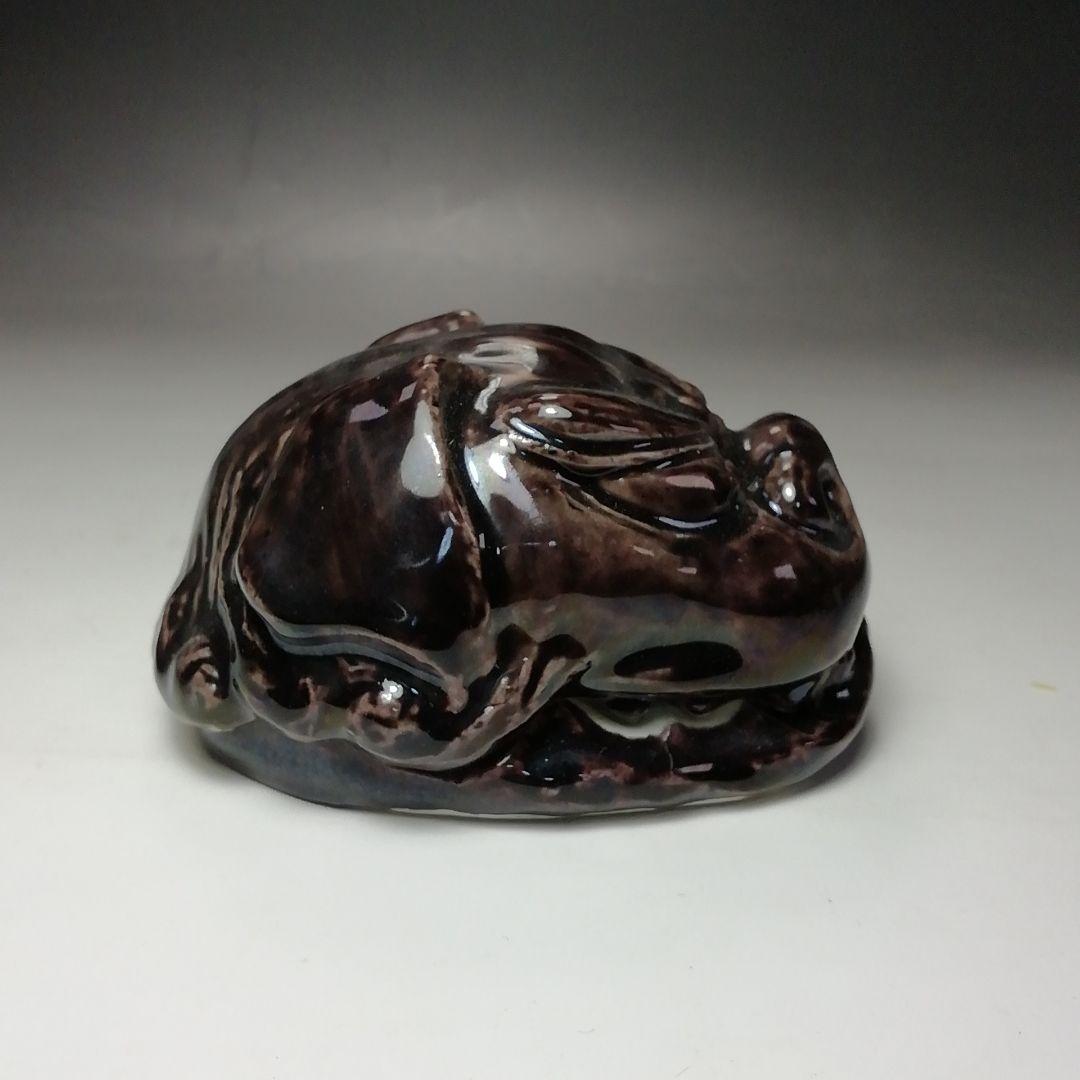 Ｓ７２５　香合　『獅子頭』『九谷焼』『朝倉文夫作』　共箱　茶道具