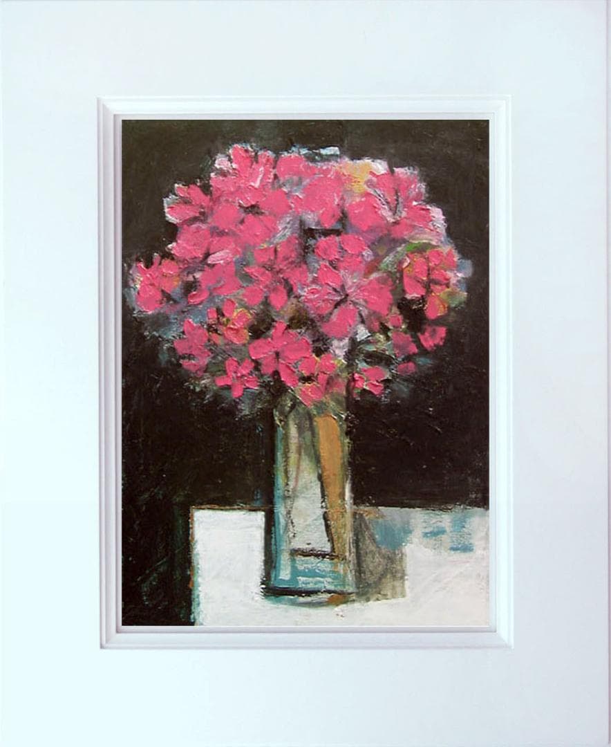 油絵 菅家令子 絵 絵画 インテリア 額付(白) uF6-113602 花