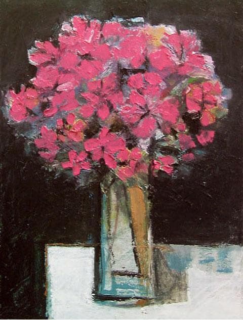 油絵 菅家令子 絵 絵画 インテリア 額付(白) uF6-113602 花