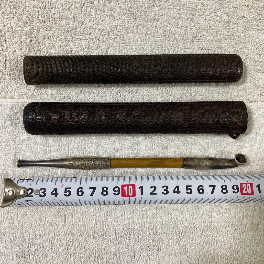 C-17 煙管　煙管入れ　2個セット　煙草道具　骨董品　古道具　美術品　工芸品