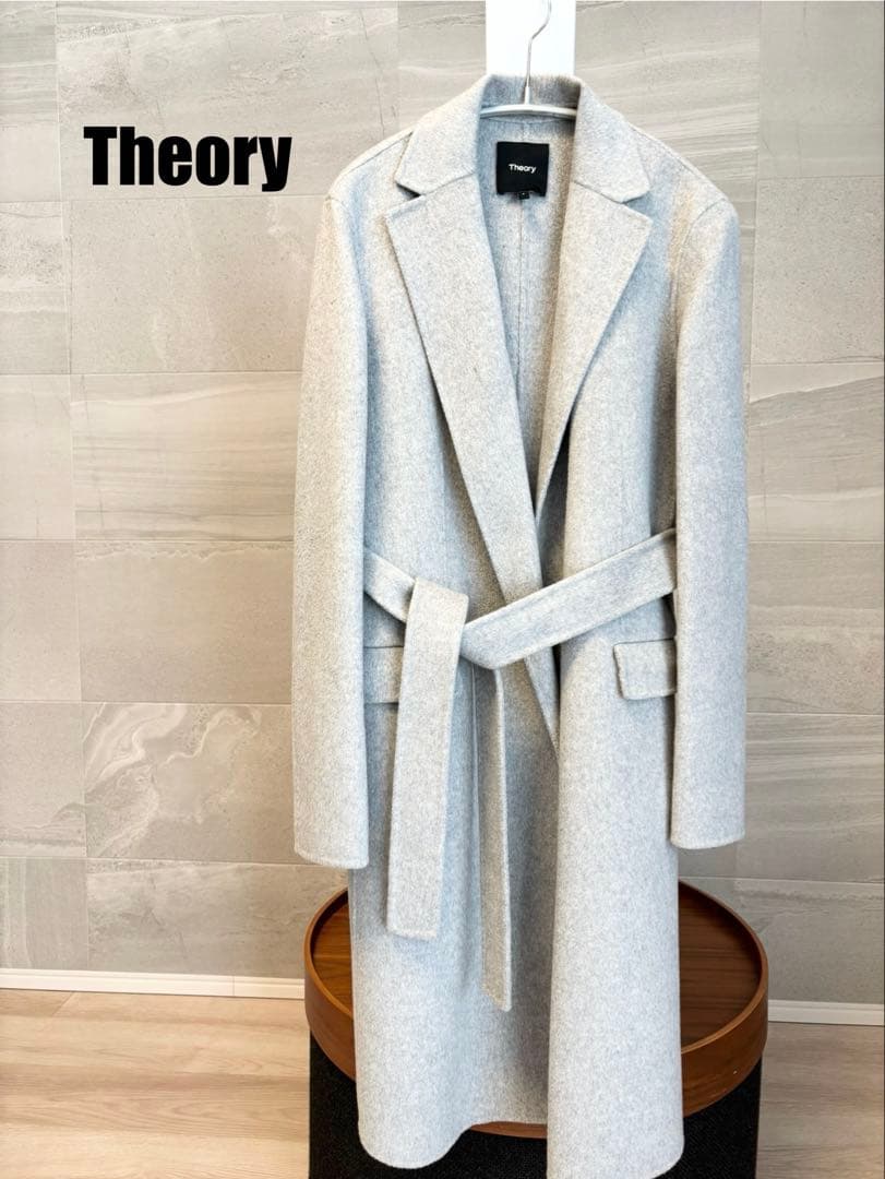 Theory セオリー カシミヤ ロングコート グレー