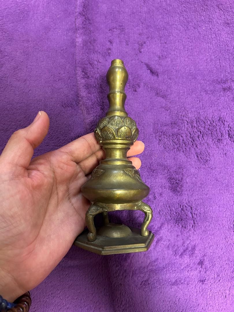金属工芸 ロウソク立て 仏具 仏教美術 インテリア オブジェ