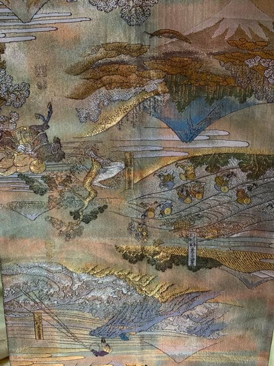 純金箔　プラチナ箔　帯　葛飾北斎　富嶽三十景　元値68万円の品