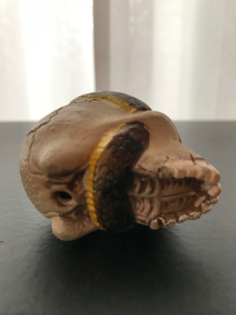 野晒し髑髏 髑髏 ドクロ 陶器 置物 オブジェ 美品 昭和 骨董 コレクター