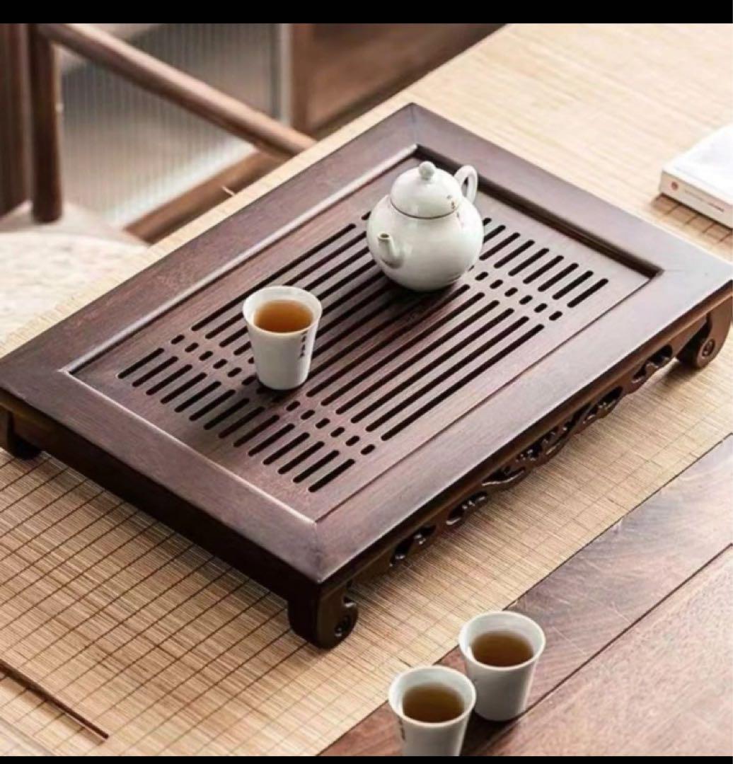 新品未使用★花梨博古茶盤 木製 茶盤★