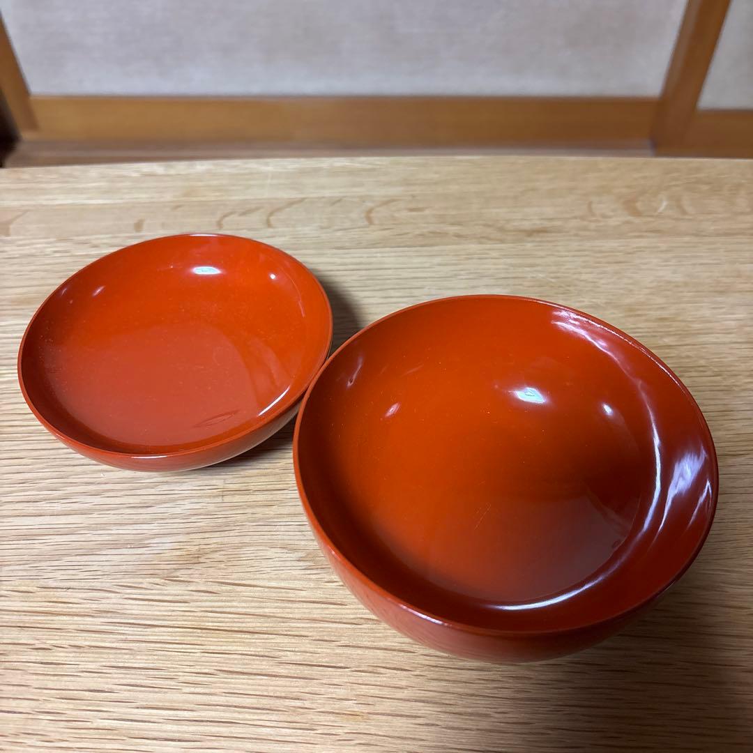 お値下げ中 漆器椀 遠州丸洗朱10セット
