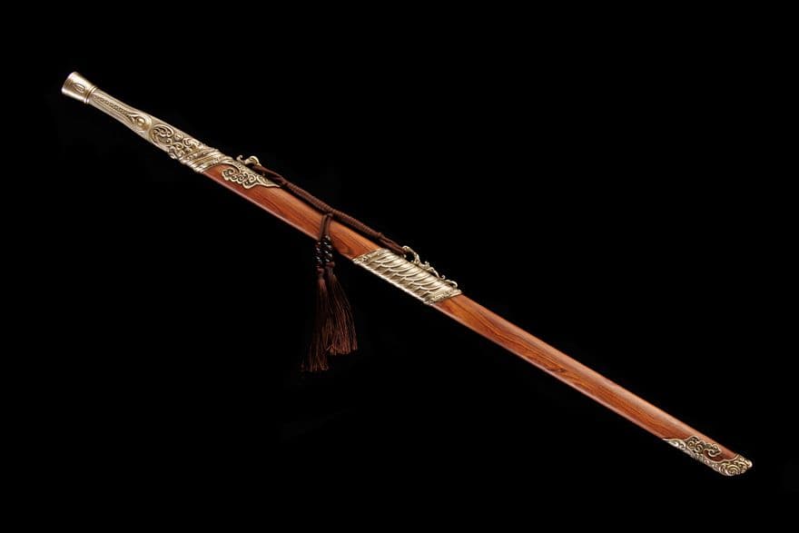 【青衣の剣】古兵器 武具 刀装具 日本刀　模造刀 居合刀 武士道 鑑賞用 美術刀